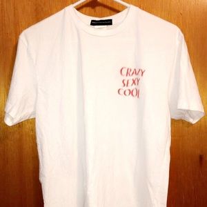 Craxy sexy cool / petals and peacocks white shirt